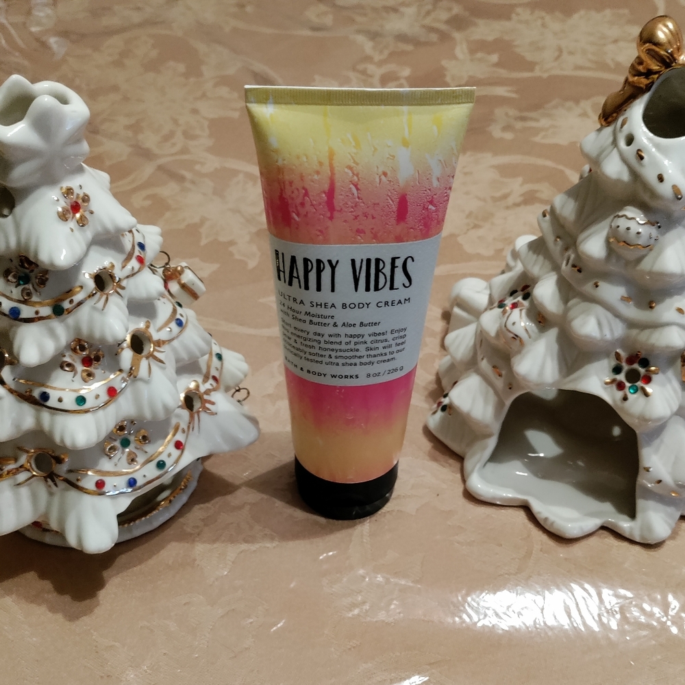 Bath & Body Works Happy Vibes Ultra Shea Body Cream 8 oz Retired (opened)